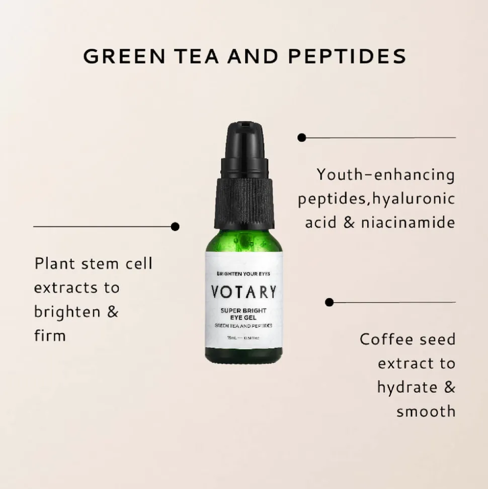 Super Bright Eye Gel Green Tea and Peptides 15ML